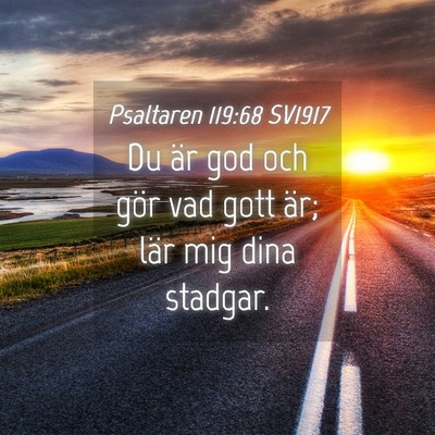 Picture 04 - Psaltaren 119:68 SV1917 - Du är god och gör vad gott är; lär mig dina - Bible Verse Picture