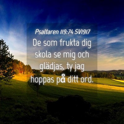 Picture 04 - Psaltaren 119:74 SV1917 - De som frukta dig skola se mig och glädjas, ty - Bible Verse Picture