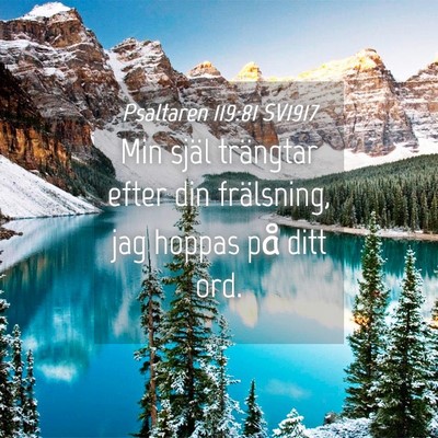 Picture 04 - Psaltaren 119:81 SV1917 - Min själ trängtar efter din frälsning, jag - Bible Verse Picture