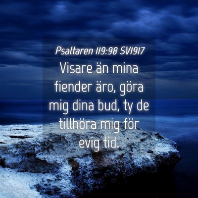 Picture 04 - Psaltaren 119:98 SV1917 - Visare än mina fiender äro, göra mig dina bud, - Bible Verse Picture