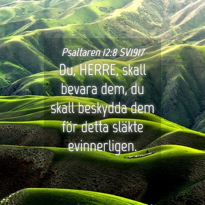 Picture 04 - Psaltaren 12:8 SV1917 - Du, HERRE, skall bevara dem, du skall beskydda - Bible Verse Picture