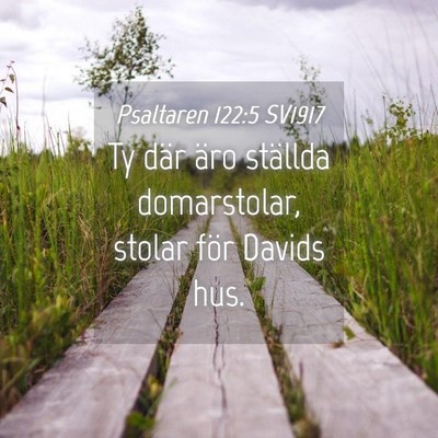 Picture 04 - Psaltaren 122:5 SV1917 - Ty där äro ställda domarstolar, stolar för - Bible Verse Picture