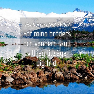 Picture 04 - Psaltaren 122:8 SV1917 - För mina bröders och vänners skull vill jag - Bible Verse Picture