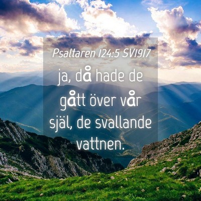 Picture 04 - Psaltaren 124:5 SV1917 - ja, då hade de gått över vår själ, de - Bible Verse Picture