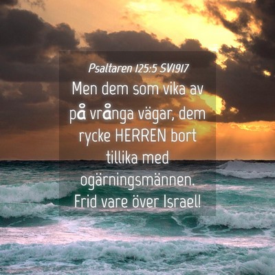 Picture 04 - Psaltaren 125:5 SV1917 - Men dem som vika av på vrånga vägar, dem rycke - Bible Verse Picture