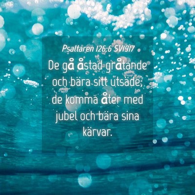 Picture 04 - Psaltaren 126:6 SV1917 - De gå åstad gråtande och bära sitt utsäde; - Bible Verse Picture