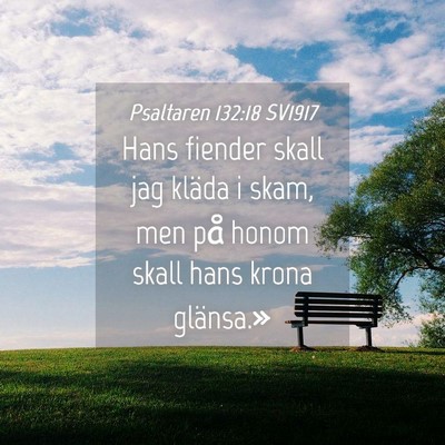 Picture 04 - Psaltaren 132:18 SV1917 - Hans fiender skall jag kläda i skam, men på - Bible Verse Picture
