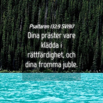 Picture 04 - Psaltaren 132:9 SV1917 - Dina präster vare klädda i rättfärdighet, och - Bible Verse Picture
