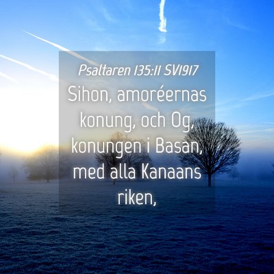 Picture 04 - Psaltaren 135:11 SV1917 - Sihon, amoréernas konung, och Og, konungen i - Bible Verse Picture