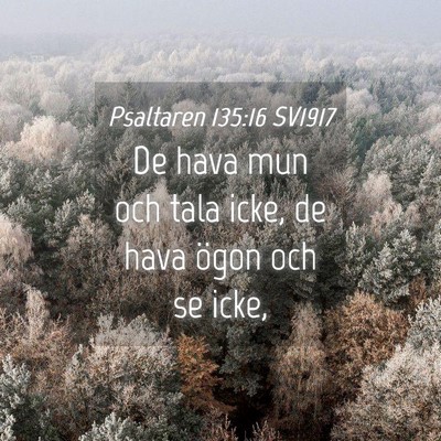 Picture 04 - Psaltaren 135:16 SV1917 - De hava mun och tala icke, de hava ögon och se - Bible Verse Picture