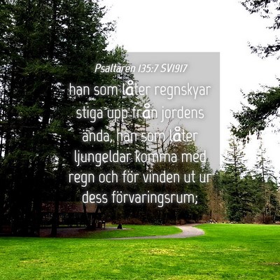 Picture 04 - Psaltaren 135:7 SV1917 - han som låter regnskyar stiga upp från jordens - Bible Verse Picture