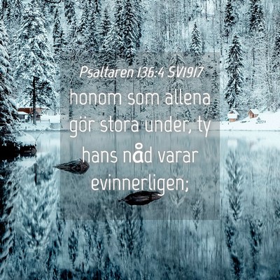 Picture 04 - Psaltaren 136:4 SV1917 - honom som allena gör stora under, ty hans nåd - Bible Verse Picture