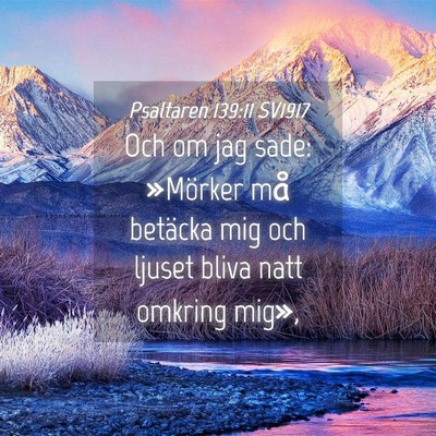 Picture 04 - Psaltaren 139:11 SV1917 - Och om jag sade: »Mörker må betäcka mig och - Bible Verse Picture