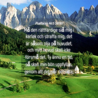 Picture 04 - Psaltaren 141:5 SV1917 - Må den rättfärdige slå mig i kärlek och - Bible Verse Picture
