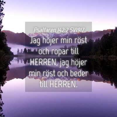 Picture 04 - Psaltaren 142:2 SV1917 - Jag höjer min röst och ropar till HERREN, jag - Bible Verse Picture