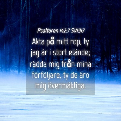 Picture 04 - Psaltaren 142:7 SV1917 - Akta på mitt rop, ty jag är i stort elände; - Bible Verse Picture