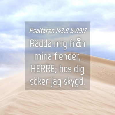 Picture 04 - Psaltaren 143:9 SV1917 - Rädda mig från mina fiender, HERRE; hos dig - Bible Verse Picture