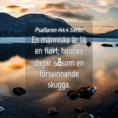 Picture 04 - Psaltaren 144:4 SV1917 - En människa är lik en fläkt, hennes dagar - Bible Verse Picture