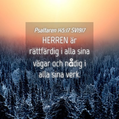 Picture 04 - Psaltaren 145:17 SV1917 - HERREN är rättfärdig i alla sina vägar och - Bible Verse Picture