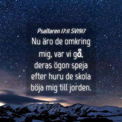 Picture 04 - Psaltaren 17:11 SV1917 - Nu äro de omkring mig, var vi gå, deras ögon - Bible Verse Picture