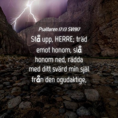 Picture 04 - Psaltaren 17:13 SV1917 - Stå upp, HERRE; träd emot honom, slå honom - Bible Verse Picture