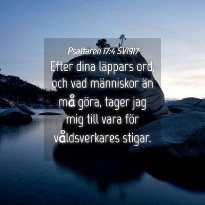 Picture 04 - Psaltaren 17:4 SV1917 - Efter dina läppars ord, och vad människor än - Bible Verse Picture
