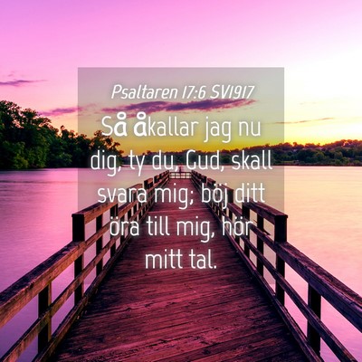 Picture 04 - Psaltaren 17:6 SV1917 - Så åkallar jag nu dig, ty du, Gud, skall svara - Bible Verse Picture