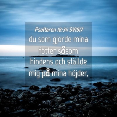Picture 04 - Psaltaren 18:34 SV1917 - du som gjorde mina fötter såsom hindens och - Bible Verse Picture
