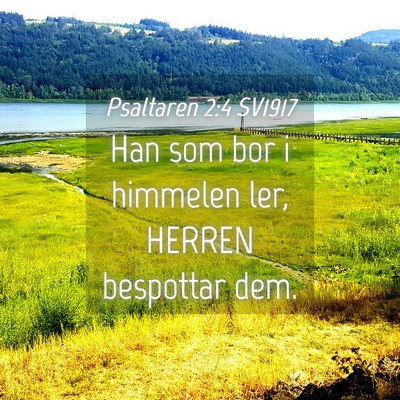 Picture 04 - Psaltaren 2:4 SV1917 - Han som bor i himmelen ler, HERREN bespottar - Bible Verse Picture