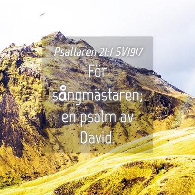 Picture 04 - Psaltaren 21:1 SV1917 - För sångmästaren; en psalm av - Bible Verse Picture