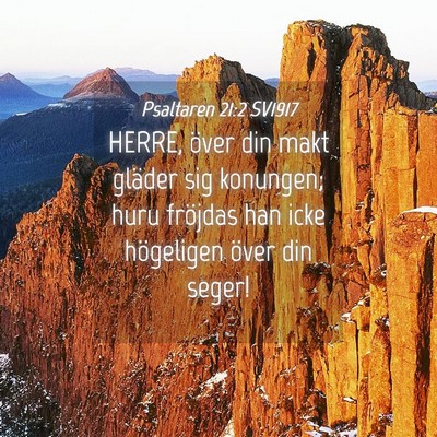 Picture 04 - Psaltaren 21:2 SV1917 - HERRE, över din makt gläder sig konungen; huru - Bible Verse Picture