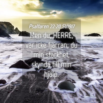 Picture 04 - Psaltaren 22:20 SV1917 - Men du, HERRE, var icke fjärran; du min - Bible Verse Picture