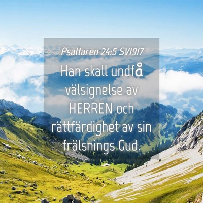 Picture 04 - Psaltaren 24:5 SV1917 - Han skall undfå välsignelse av HERREN och - Bible Verse Picture
