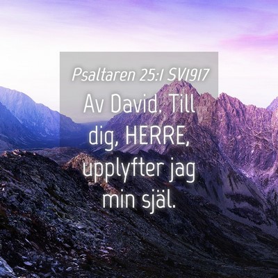 Picture 04 - Psaltaren 25:1 SV1917 - Av David. Till dig, HERRE, upplyfter jag min - Bible Verse Picture