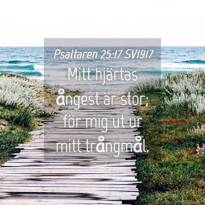 Picture 04 - Psaltaren 25:17 SV1917 - Mitt hjärtas ångest är stor; för mig ut ur - Bible Verse Picture