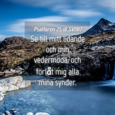 Picture 04 - Psaltaren 25:18 SV1917 - Se till mitt lidande och min vedermöda, och - Bible Verse Picture