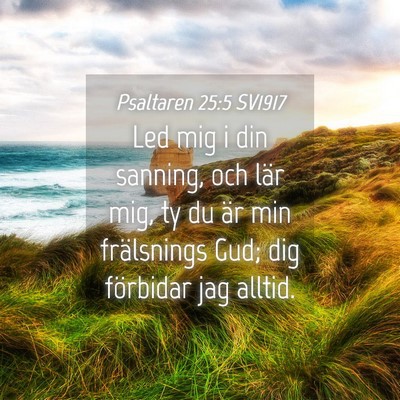 Picture 04 - Psaltaren 25:5 SV1917 - Led mig i din sanning, och lär mig, ty du är - Bible Verse Picture