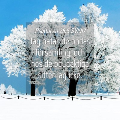 Picture 04 - Psaltaren 26:5 SV1917 - Jag hatar de ondas församling, och hos de - Bible Verse Picture