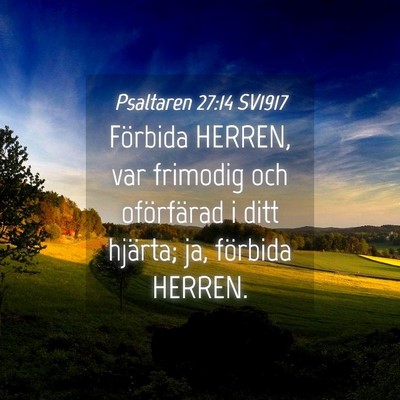 Picture 04 - Psaltaren 27:14 SV1917 - Förbida HERREN, var frimodig och oförfärad i - Bible Verse Picture