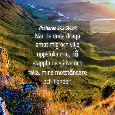 Picture 04 - Psaltaren 27:2 SV1917 - När de onda draga emot mig och vilja uppsluka - Bible Verse Picture
