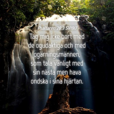 Picture 04 - Psaltaren 28:3 SV1917 - Tag mig icke bort med de ogudaktiga och med - Bible Verse Picture