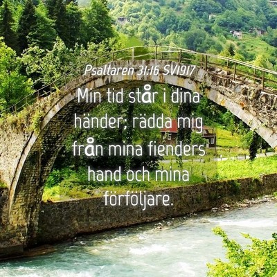 Picture 04 - Psaltaren 31:16 SV1917 - Min tid står i dina händer; rädda mig från - Bible Verse Picture