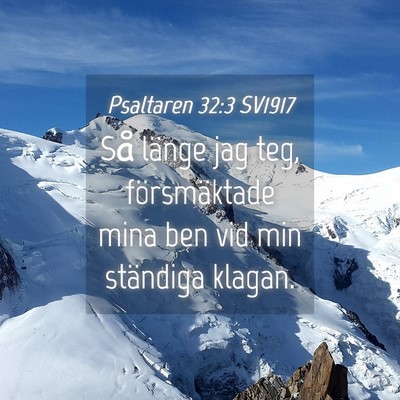 Picture 04 - Psaltaren 32:3 SV1917 - Så länge jag teg, försmäktade mina ben vid - Bible Verse Picture