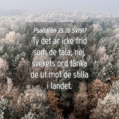 Picture 04 - Psaltaren 35:20 SV1917 - Ty det är icke frid som de tala; nej, svekets - Bible Verse Picture