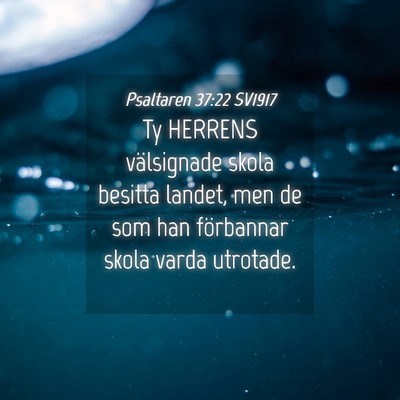 Picture 04 - Psaltaren 37:22 SV1917 - Ty HERRENS välsignade skola besitta landet, men - Bible Verse Picture