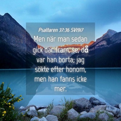 Picture 04 - Psaltaren 37:36 SV1917 - Men när man sedan gick där fram, se, då var - Bible Verse Picture