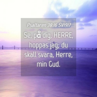 Picture 04 - Psaltaren 38:16 SV1917 - Se, på dig, HERRE, hoppas jag; du skall svara, - Bible Verse Picture