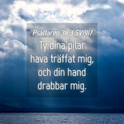 Picture 04 - Psaltaren 38:3 SV1917 - Ty dina pilar hava träffat mig, och din hand - Bible Verse Picture