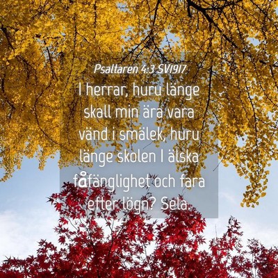 Picture 04 - Psaltaren 4:3 SV1917 - I herrar, huru länge skall min ära vara vänd i - Bible Verse Picture