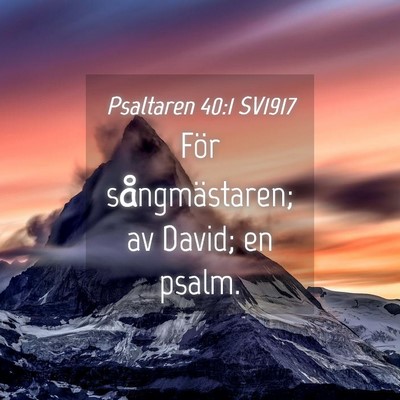 Picture 04 - Psaltaren 40:1 SV1917 - För sångmästaren; av David; en - Bible Verse Picture